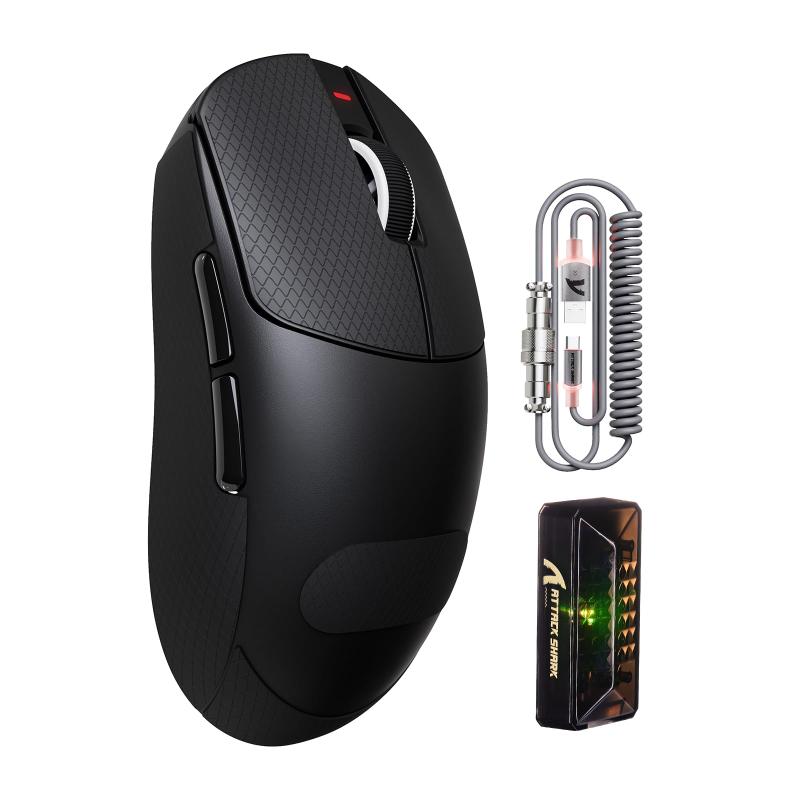 ATTACK SHARK X8PRO ゲーミングマウス 8000hz 無線電話無線電話/Bluetooth/有線 軽さ55g ±5 PixArt 3395PRO検出器 二十日鼠 大きめ 最大限度40000DPI調節する 亢進60G WEB１番ウッド/ソフトウエア