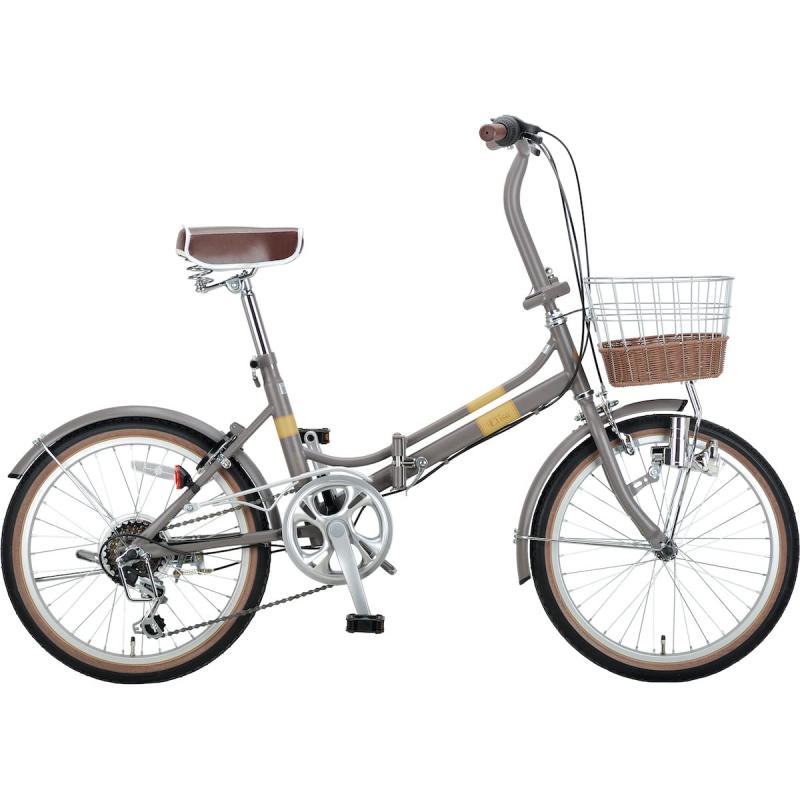 キャプテンスタッグ(CAPTAIN STAG) エリーサ 20インチ 折りたたみ自転車 [籐風バスケット/LEDライト/シマノ6段変速 /リング錠/前後泥よけ] 標準装備 FDB206 YG-1225/YG-1226/YG-1227