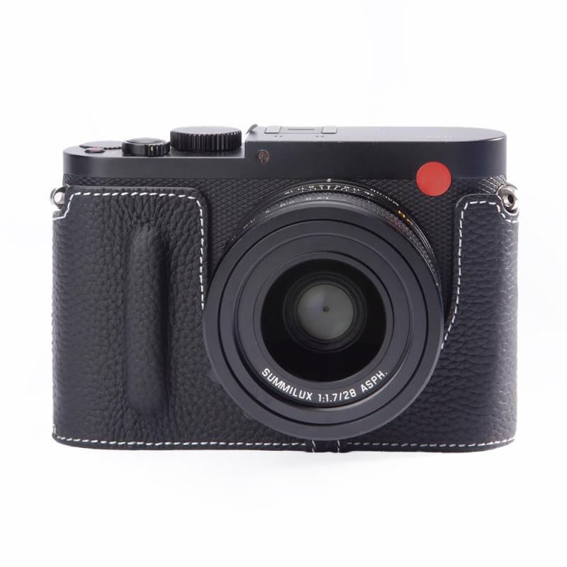 Leica Q専用レトロな本革(牛革)手作りのハーフケース カメラ保護カバー適用Leica q ハーフタイプ カメラプロテクトケース コンパクト設計 三脚取り付け可能キズ 摩耗防止|GRATIQUE MIEI