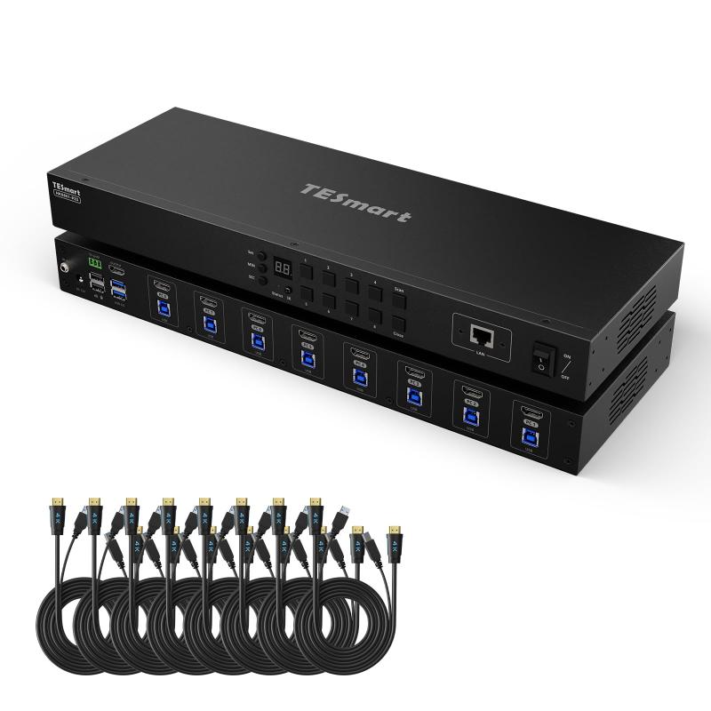 TESmart 8ポート 16ポート HDMI KVMスイッチ パソコン8台 16台 モニター1台切り替え KVM切替器 4K@30Hz/60Hz|GRATIQUE MIEI