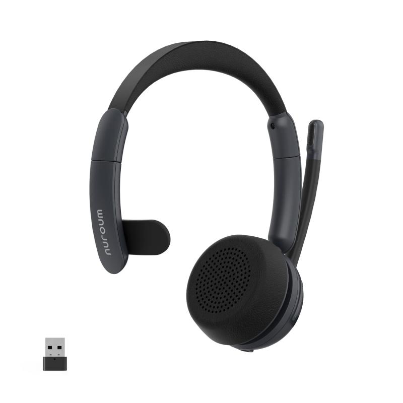 Nuroum HP31 ワイヤレス Bluetooth ヘッドセット 両耳 業務用 スタンド付き ノイズキャンセリングマイク搭載 45時間連続使用 ミュートボタン 250度回転 音量調整 業務用/コールセンター/テレワーク|GRATIQUE MIEI