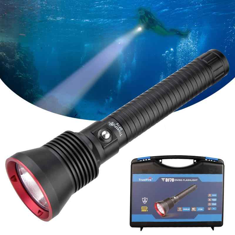 TrustFire ダイビングライト スキューバダイビングライト 水中ライト 超長遠射 ビデオカメラ 写真 撮影 ダイブライト LED 懐中電灯 USB充電式 水中 70M|GRATIQUE MIEI