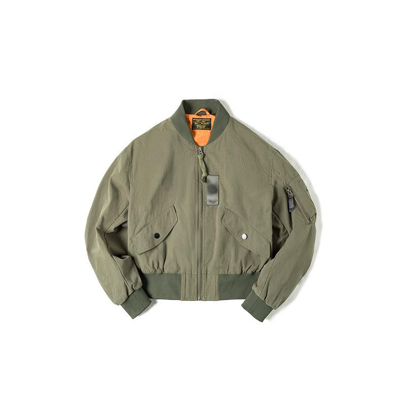 ジャケット レディース ミリタリージャケット 飛行?ジャンパー アウター 長袖 ブルゾン 野球服 トップス ショート丈 カジュアル ヴィンテージ風 レトロ アメリカン カジュアル 軍緑 カーキ オリーブ グリーン 秋 冬|GRATIQUE MIEI