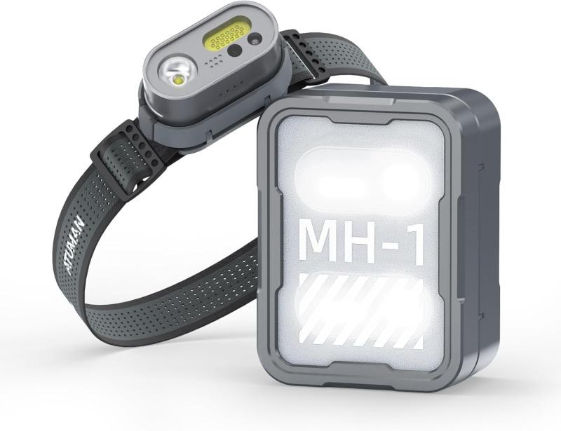 ATuman 充電式 LED ヘッドライト MH1, 【白光 1個入り】高輝度アウトドアヘッドランプ USB充電可能 超軽量 キャンプ 登山 散歩 釣り 作業 停電用 防災用 最適 日本語取扱説明書|GRATIQUE MIEI
