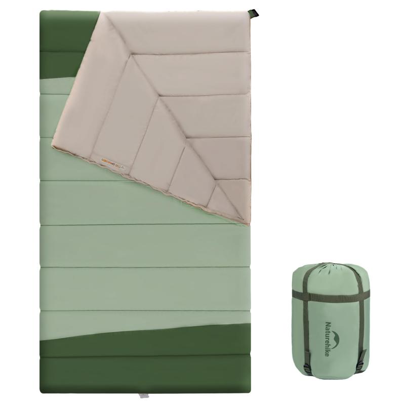Naturehike 寝袋 シュラフ 封筒型 ワイド 広幅 200x115cm 大きいサイズ 丸洗い キャンプ アウトドア 車中泊 防災 室内 敷布団 ファミリー 【連結可能 1~4人使用可能 】収納袋付き|GRATIQUE MIEI