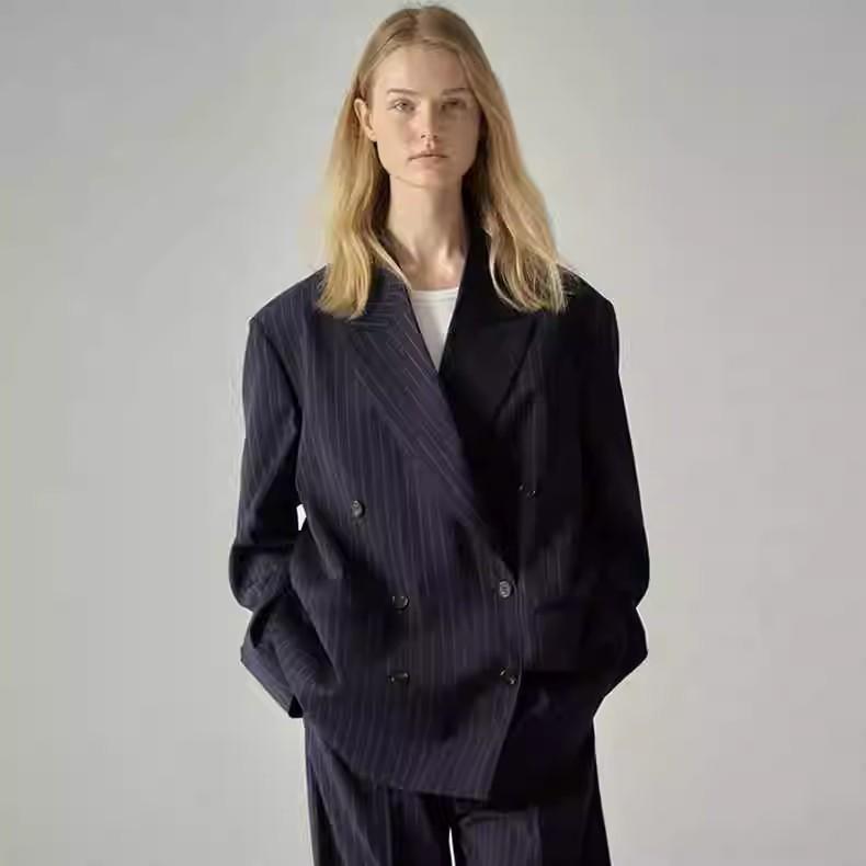 ジャケット レディース テーラードジャケット アウター 西服 テーラード ストライプ柄 ストライプ ストライプジャケット 羽織り 上着 トップス カジュアル 韓国風 小衆デザイン お洒落 おしゃれ 普段使い デイリー 通勤 オフィス 春|GRATIQUE MIEI