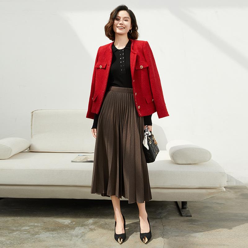 ダウンジャケット レディース 秋冬 ショート丈 赤 高級感 羊毛 アウター 上着 羽毛 軽量 防寒 フランス風 エレガント｜GRATIQUE MIEI
