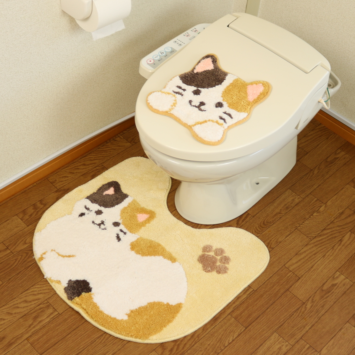 【楽天市場】ねこ トイレマット セット ５点 かわいい トイレ