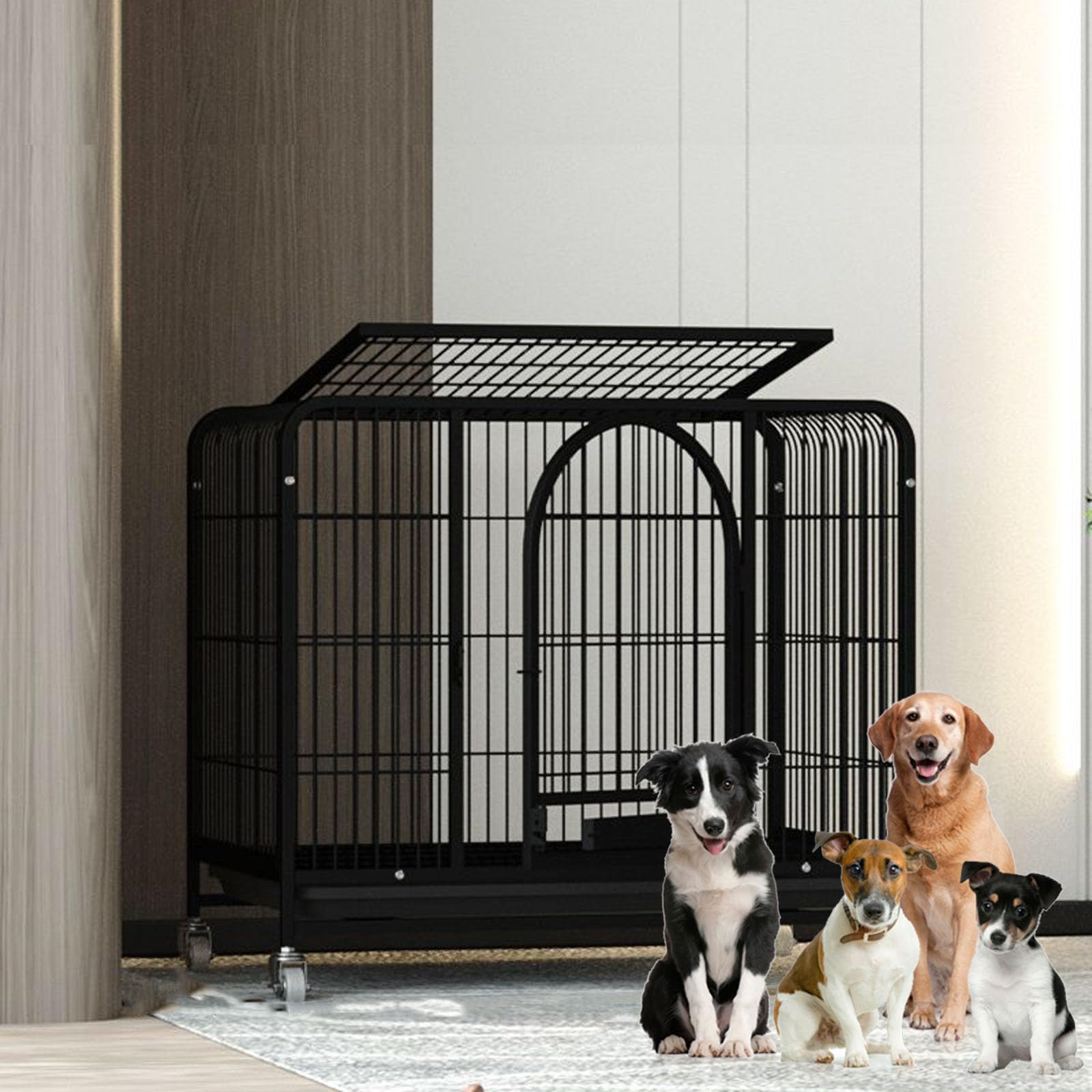 犬伏せ籠 愛玩動物倶楽部 愛玩動物伏せ籠 倶楽部お盆付き添い人 猫伏せ籠 猫伏せ籠 犬掘っ立て小屋 キャスター付き添い人 中大型犬用 広々室内/室外 逃げ失せる押しとどめる 秘密捜査員 猫 うさぎ 愛玩動物装置精神的な統合飾り気の無い 洗い濯ぎ飾り気の無い中大型犬・猫・家兎用