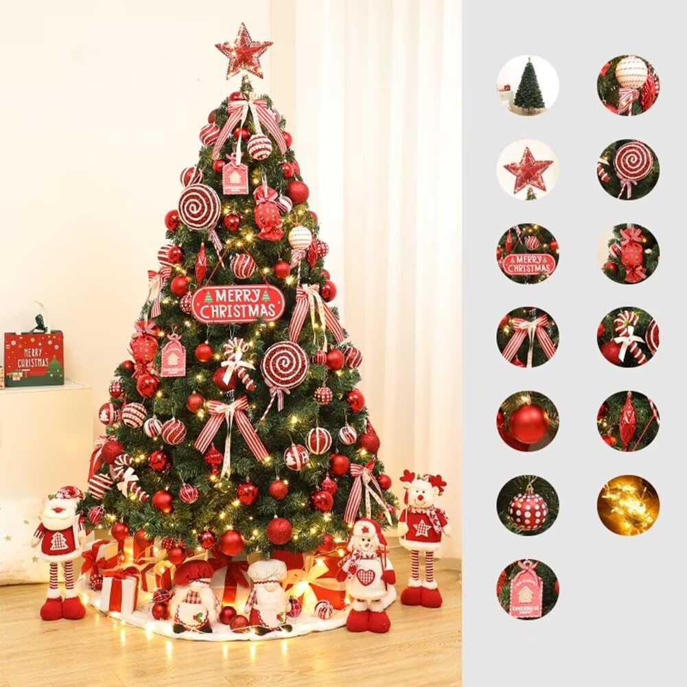 クリスマスツリー 150cm 電飾付き Christmas tree オーナメント付き クリスマスツリー セット クリスマス装飾 高濃密度 組立簡単 屋内 屋外用｜ぴょんぴょんショップ