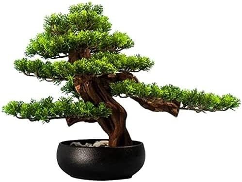 人工盆栽 人工観葉植物 松 人工樹木 シミュレーションプラント小石 セラミックベース 盆栽 人工ツリー盆栽装飾品 観葉樹 シミュレーションツリー リビングルームオフィスデスクトップデコレーション 盆栽｜ぴょんぴょんショップ
