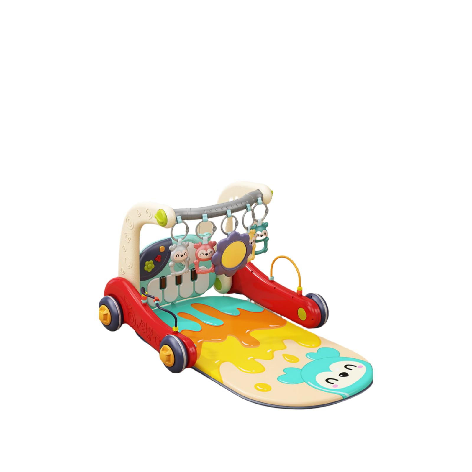 ベビージム プレイマット赤ちゃん 玩具 ベビージムゲームマット、3in1赤ちゃんのおもちゃ、ゲームマット、新生児音楽フィットネス、ファッションおもちゃ、屋内遊具/ベビーフィットネスラック/多目的ウォーカー/多機能フィットネスラック 知育玩具｜ぴょんぴょんショップ