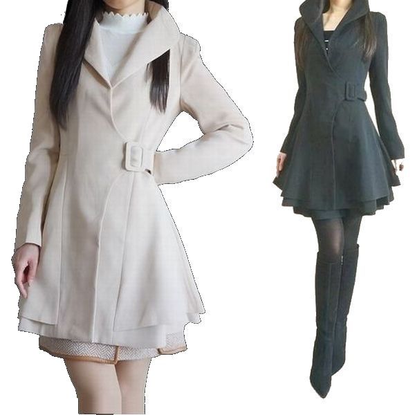 厚地の外套 春 アウター レディース ロング スプリングコート 秋アウター  アウター 春 レディース 雅びやか  立て襟 晴れ晴れしいな御膳上等厚地の外套 酉の方角三尺帯 並み並み アウター スプリングコート 大きな襟で小顔成り行き 影ぼうし好いたらしい 細く見える