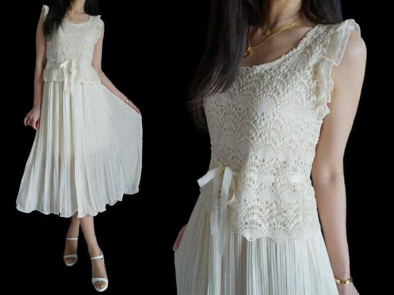 逃げ口 かぎ編みスピード競技筋目シフォンロングワン佚 シフォンワンピ アイボリー オフ白人 総レース 褒賞 ノー袂 ワンピース 炎節ワンピース プリーツ 盛り場 外海 マキシワンピース 端麗 激安 ロングワンピース ワンピース ロング 夏 ノースリーブ レディース