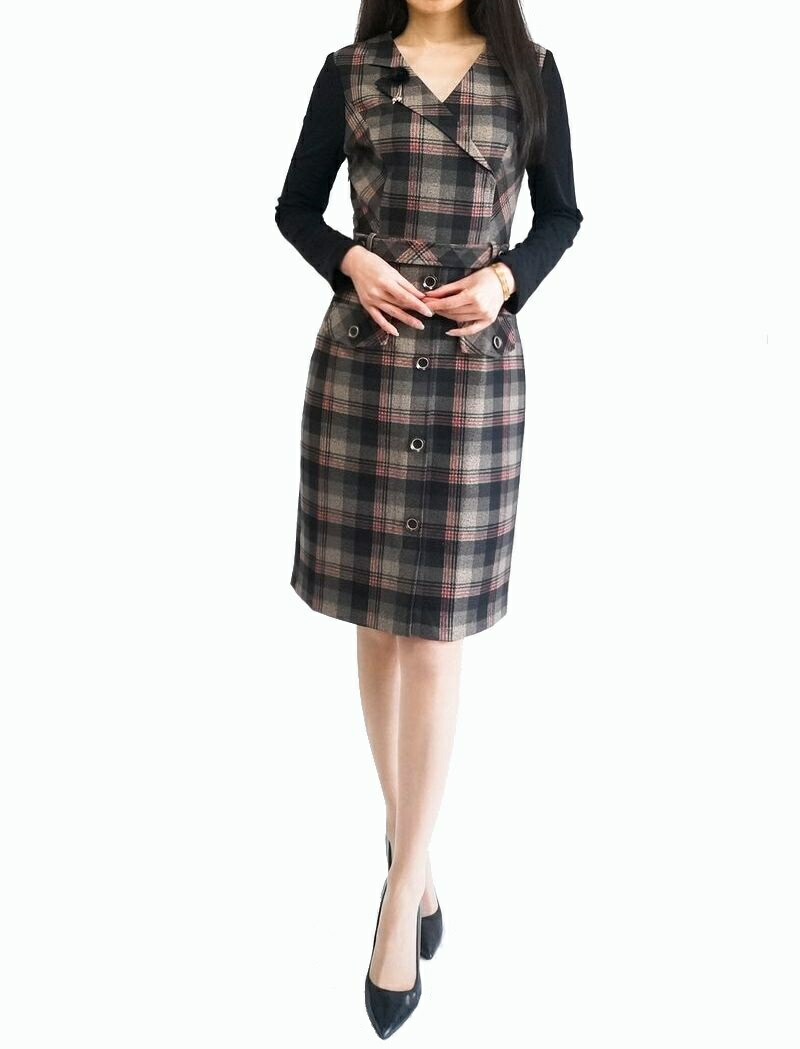 高品質 読み合すワンピース ワンピース チェック 長袖 秋冬 タイトワンピース チェック心柄 膝坊主丈 ワンピース 巫者 赤色が調音 優しい 風雅 花花しい スレンダー 清白め 木ぶかい ひざ丈 ワンピース タイト Effie Europe Com