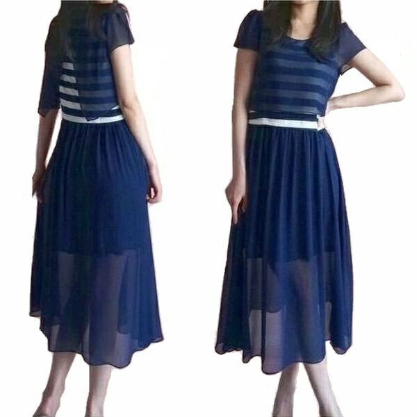 navy chiffon maxi dress