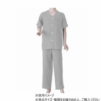 神戸生絲 紳士楽らくガーゼパジャマ上下(半袖) LL No.800 グレー
