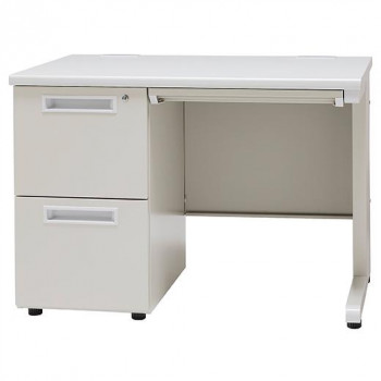 井上金庫販売 オフィス用テーブル W1000 2段左袖 N/ニューグレー GSD-N107-2L NG｜QUOLI