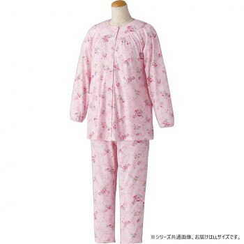 ケアファッション ワンタッチパジャマ(婦人) ピンク LL 8926603