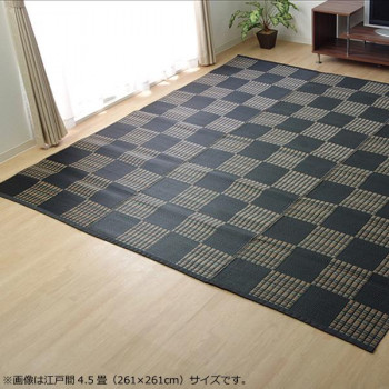 洗える PPカーペット 『ウィード』 ブラック 本間8畳(約382×382cm) 2116918|QUOLI