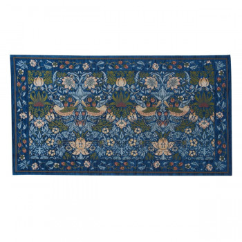 川島織物セルコン Morris Design Studio イチゴドロボウ マット 約67&times;120cm FH1709A B ブルー｜QUOLI