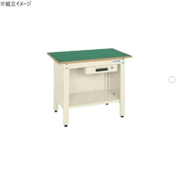 サカエ 一人用作業台CPタイプ サカエリューム天板 900×600×740mm アイボリー CP-096AI