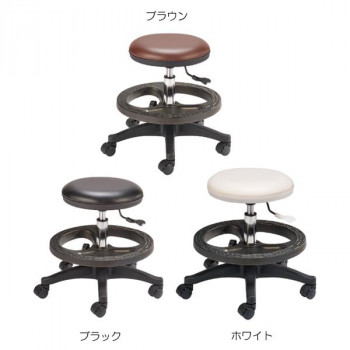 サロン向け ステップ付きスツール LB-5　60251・ホワイト