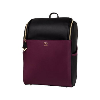Lily リュックサック Bag-Lily02 ブラック×ワインレッド