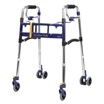 ユーバ産業　スライドフィットEX歩行器(ハイタイプ)　前後輪4インチ　H-0294WT｜QUOLI