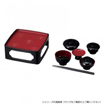 仏膳 お椀並べ方印刷付 7.0寸 黒(内朱) 4306700400011