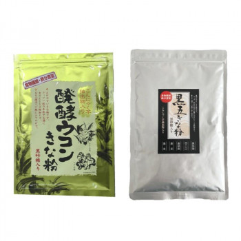 みなり 醗酵ウコンきな粉 160g・黒五きな粉 160g　各15個セット｜QUOLI