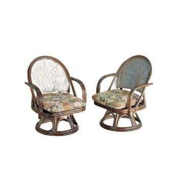 今枝商店　Romantic Rattan　籐回転座椅子2脚組　ハイタイプ　TK35