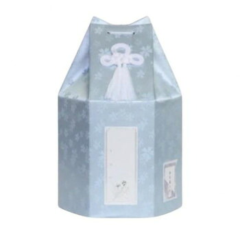 ペット供養 六角袋(サクラ柄) ブルー 5寸 12入 060560｜QUOLI