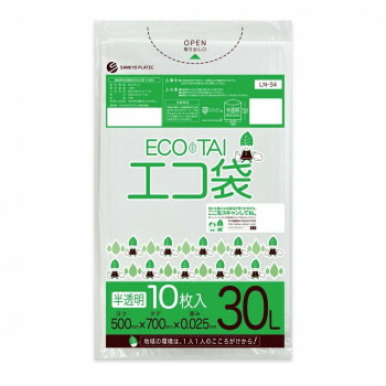 ECO TAI　エコ袋　30L LN-34 半透明 10枚×100冊
