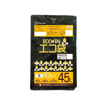 ECO TAI　エコ袋　45L LN-62 黒 10枚&times;40冊｜QUOLI