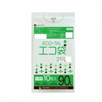 ECO TAI　エコ袋　90L UN-94 半透明 10枚&times;40冊｜QUOLI