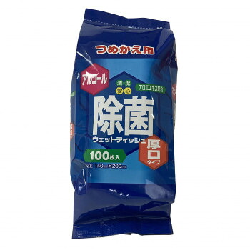 アルコール除菌ウェット厚口 詰替え用　100枚　36個セット｜QUOLI