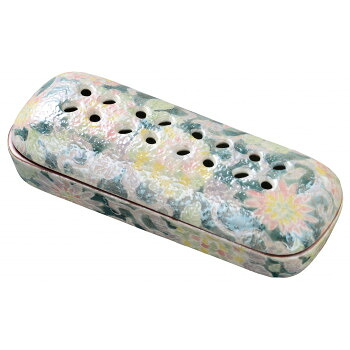 花摘 寝かせる線香皿 有田焼 小 色唐草 32s38500i0072