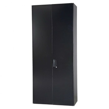 豊國工業 壁面収納庫深型両開きH2100 ブラック HOS-HRLX-B CN-10色(ブラック)