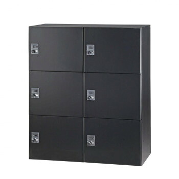 豊國工業 パーソナルロッカー(2列3段)H1050 ダイヤル錠 ブラック HOS-PD10506X-B CN-10色(ブラック)｜QUOLI