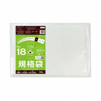 ECO TAI　エコ袋　No.18　規格袋 FC-18 透明 100枚&times;20冊｜QUOLI