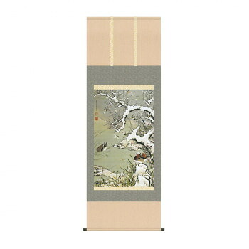 掛軸 伊藤若冲雪中遊禽図 54.5&times;153cm KZ2G9-036｜QUOLI