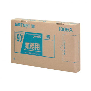 ジャパックス BOXシリーズポリ袋90L 青 100枚&times;3箱 TN91｜QUOLI