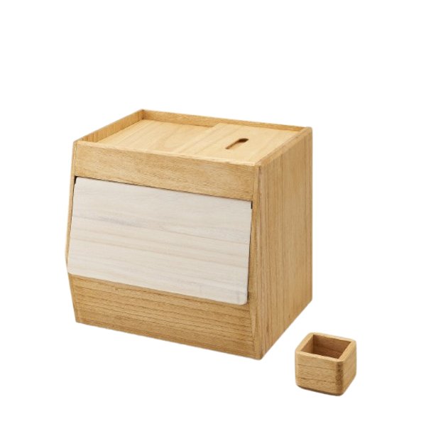 桐 米びつ 10kg 木製 天然木 日本製 フラップ扉 1合升付き kirisai こめ櫃 ライスストッカー キッチン用品 キッチングッズ|QUOLI