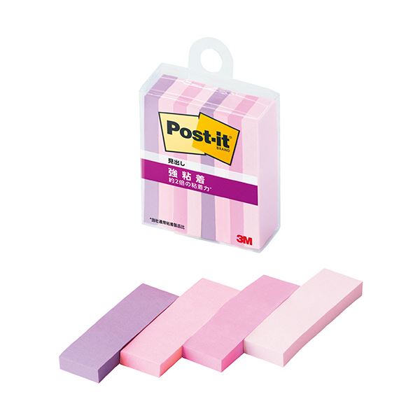 3Mポスト・イット 強粘着見出し マルチカラー7 50×15mm 4色 700SS-MC-7N1セット（80冊：8冊×10パック） 4,297円