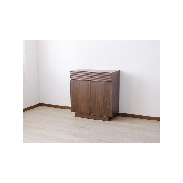 サイドボード（ウォルナット） 幅約80cm [完成品］【代引不可】 37,285円