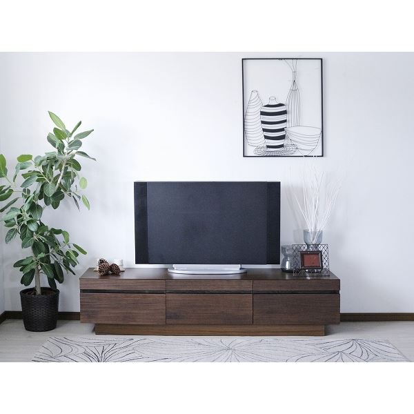 TVボード（ウォルナット） 幅約180cm [完成品］【代引不可】｜QUOLI