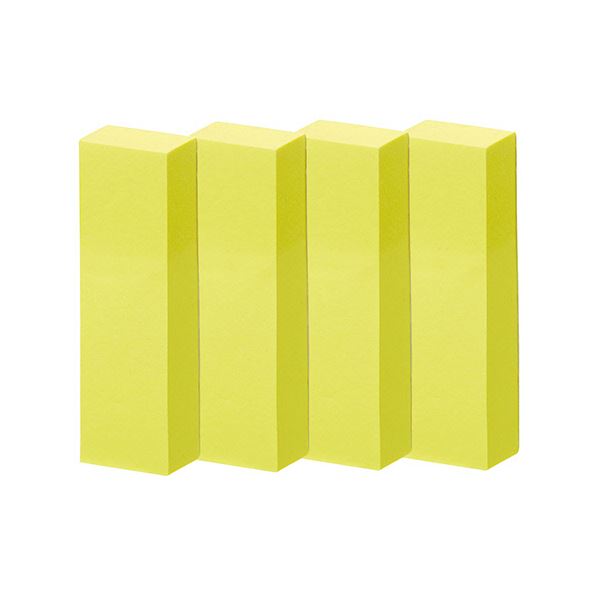 （まとめ） TANOSEE 強粘着ふせん50×15mm ビビッドカラー・イエロー 1セット（60冊：20冊×3パック） 【×5セット】