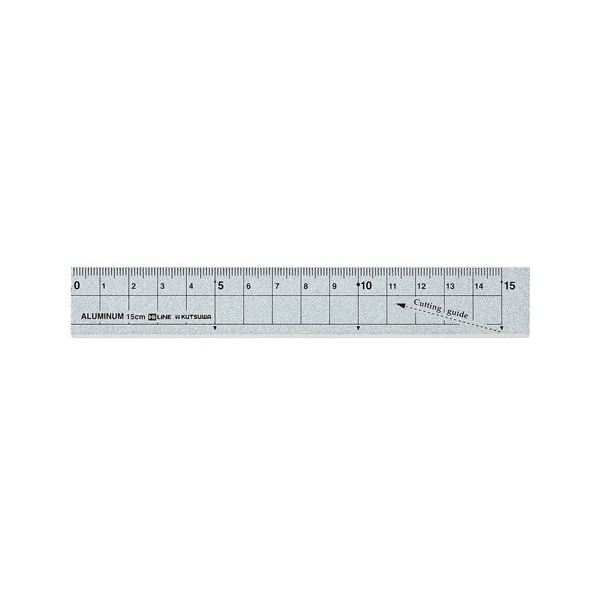 (まとめ）クツワ アルミ定規 15cm シルバーXS03SV 1個【×15セット】