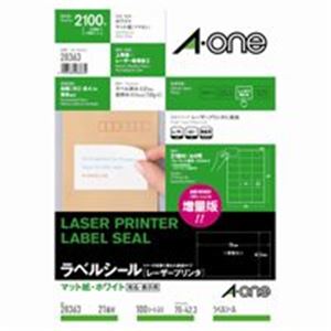エーワン レーザープリンター用ラベルシール/宛名シール 【A4/21面 100枚】 28363